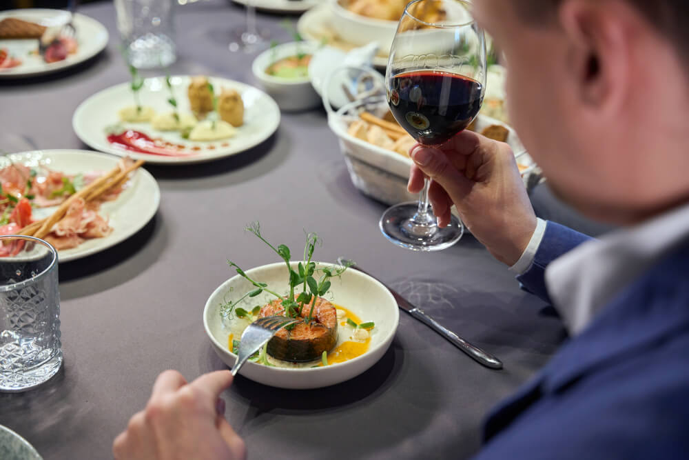 image of man dining