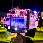 image of boat with holiday lights