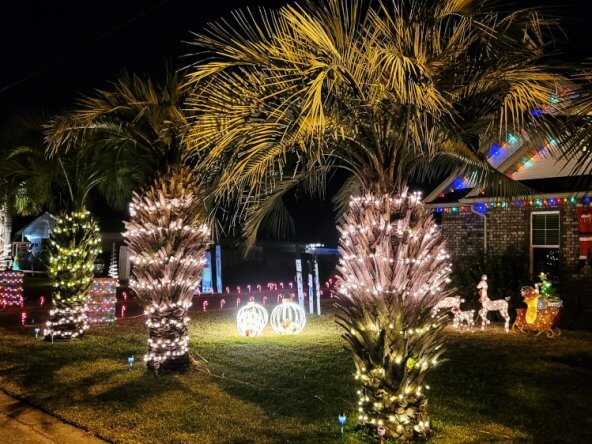 image of holiday lights on a house