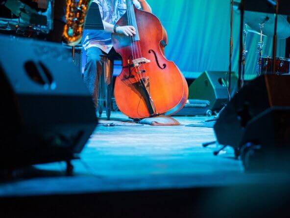 image double bass on stage