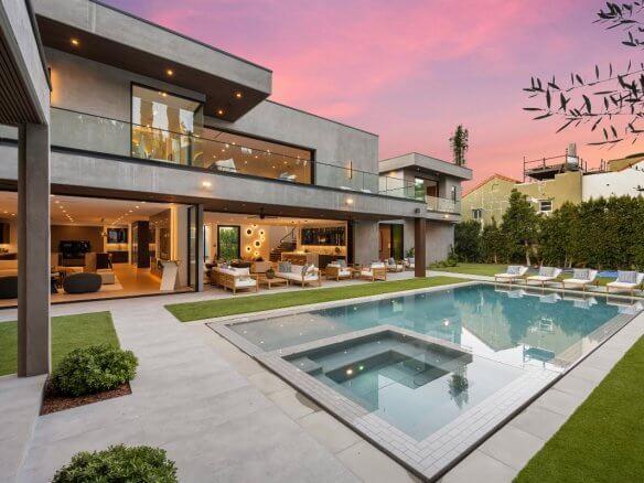 image of backyard of modern house
